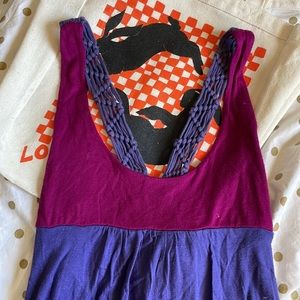 Urban Outfitters Color Block Magenta and Purple Tank Top